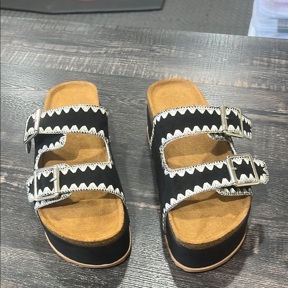 Black and White Women's Sandals